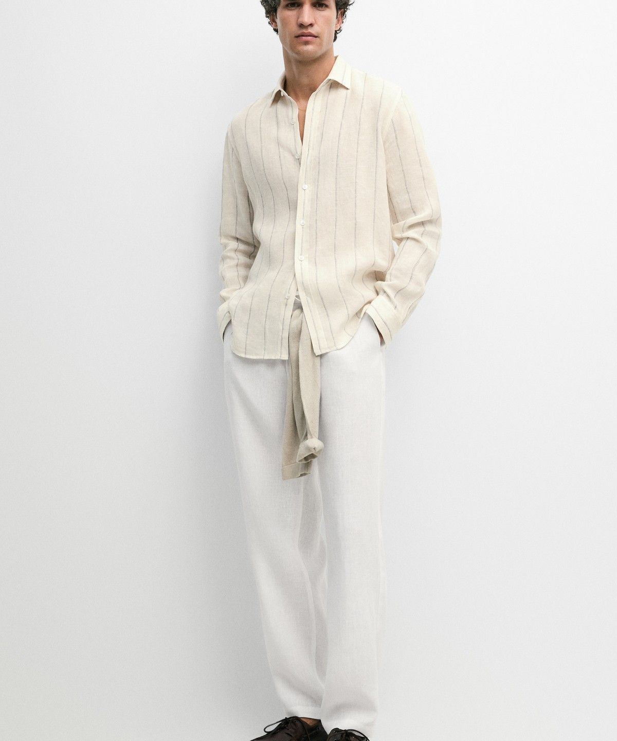 마시모두띠(MASSIMO DUTTI) 100% 린넨 조거핏 팬츠