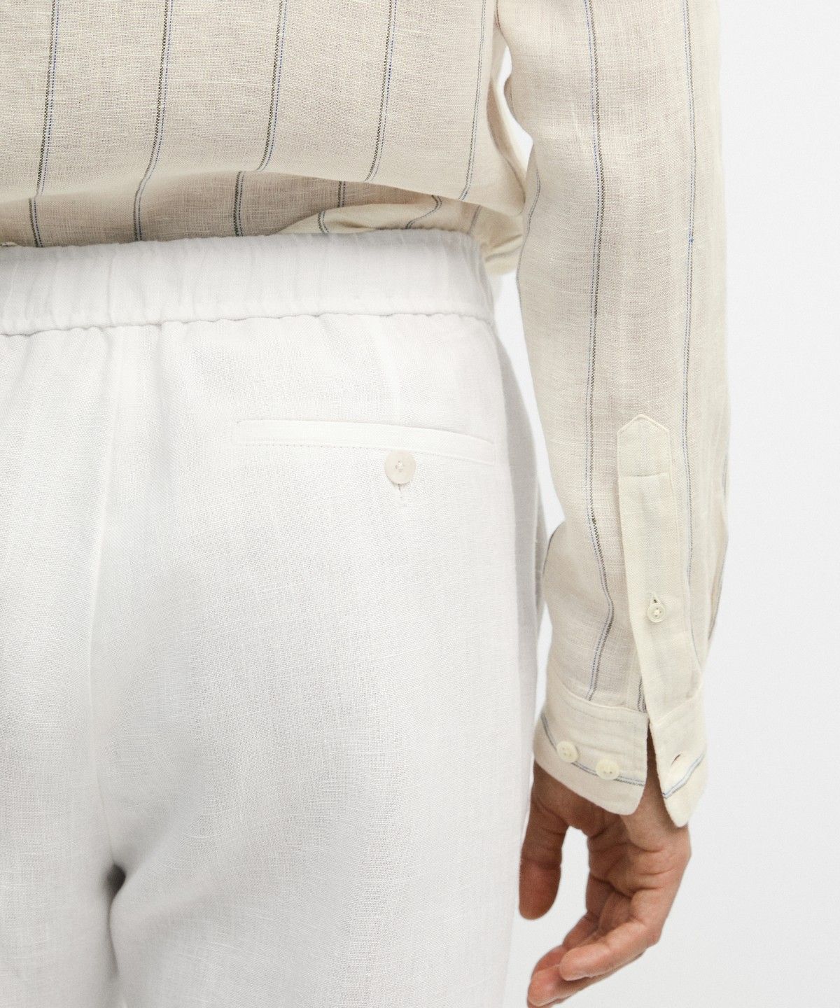 마시모두띠(MASSIMO DUTTI) 100% 린넨 조거핏 팬츠