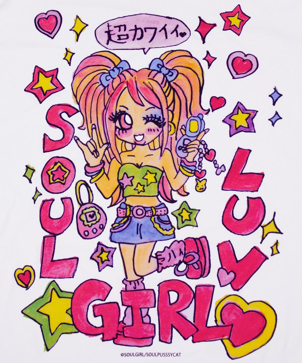 소울푸시캣(SOULPUSSSYCAT) SOULGIRL® T-shirts No.13 (white)