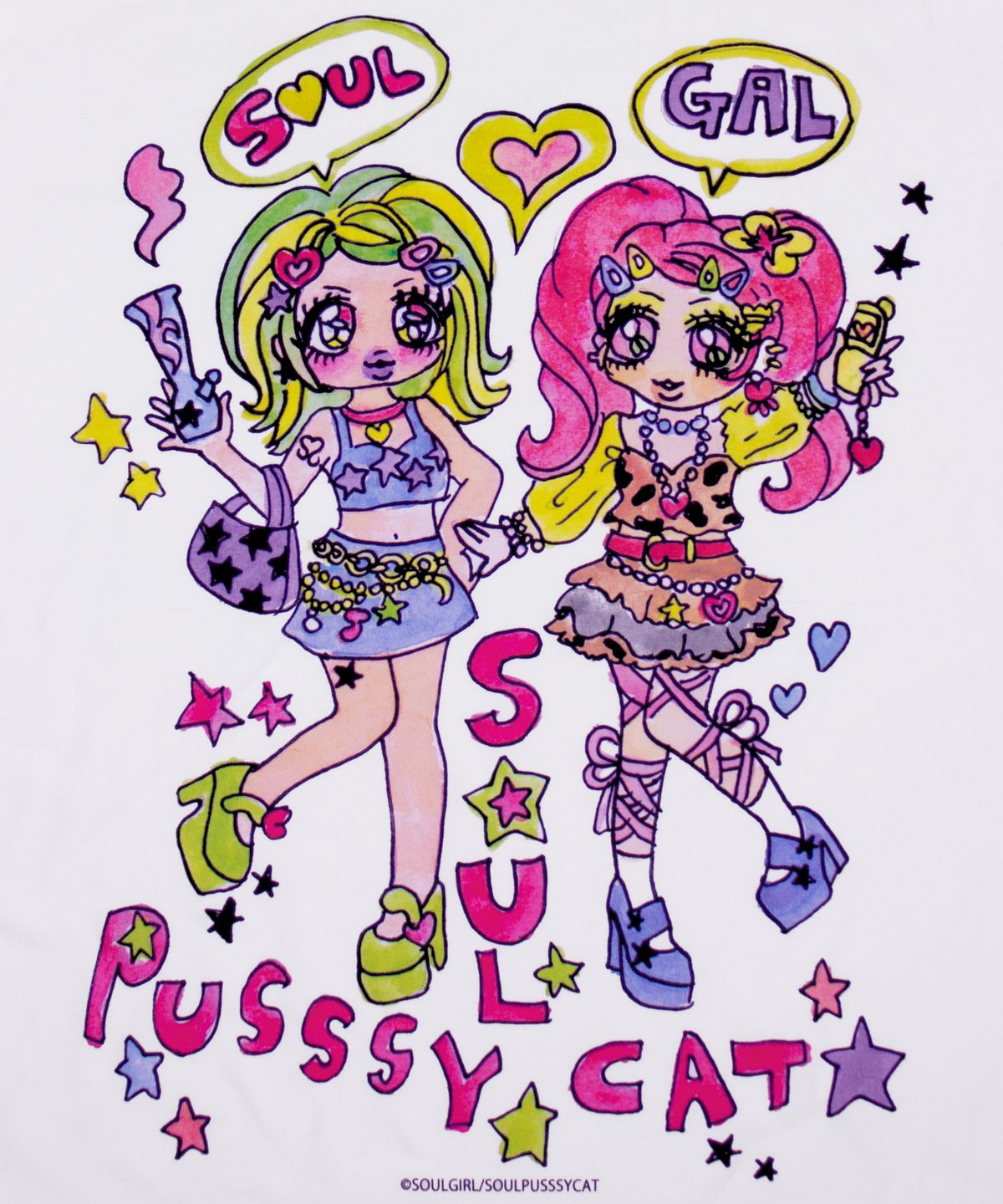 소울푸시캣(SOULPUSSSYCAT) SOULGIRL® T-shirts No.15 (white)