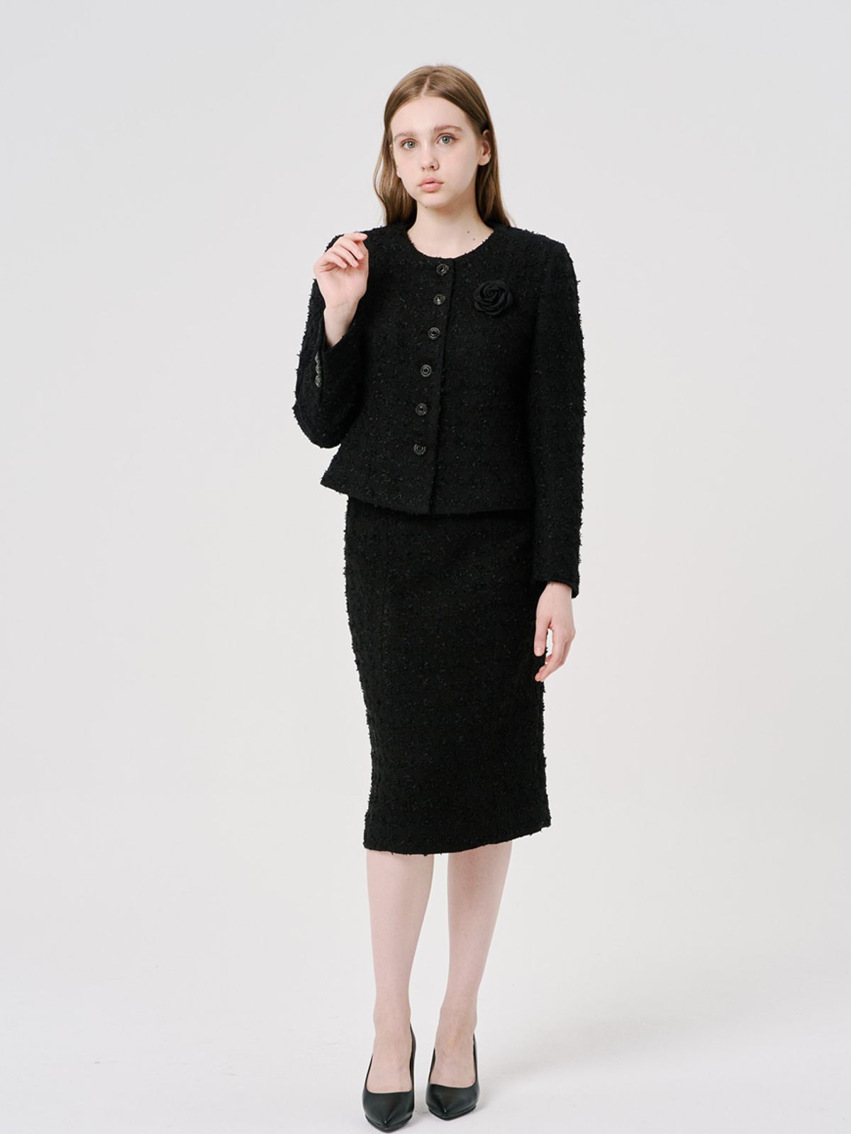 러브액츄얼리(LOVE ACTUALLY) Rose Romance Tweed Jacket 로즈 로맨스 트위드 자켓