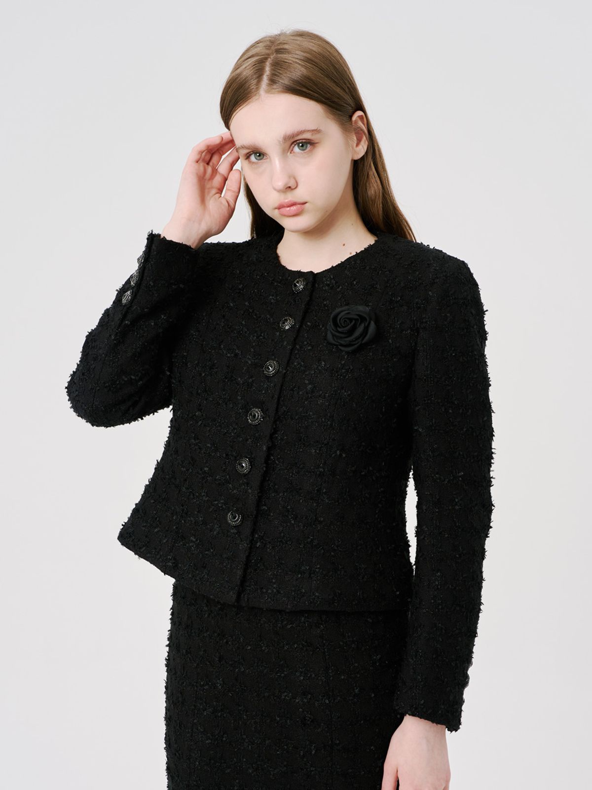 러브액츄얼리(LOVE ACTUALLY) Rose Romance Tweed Jacket 로즈 로맨스 트위드 자켓