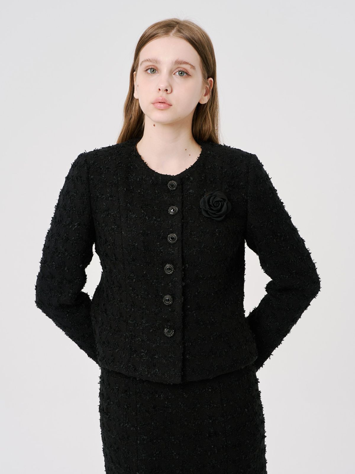 러브액츄얼리(LOVE ACTUALLY) Rose Romance Tweed Jacket 로즈 로맨스 트위드 자켓