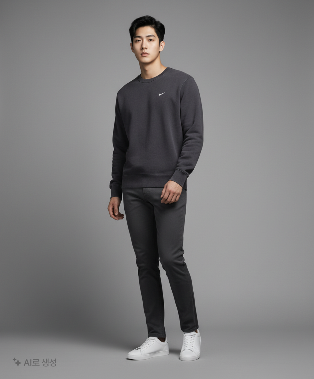 나이키(NIKE) 솔로 스우시 플리스 크루 M - 블랙:화이트 / DX1362-010 XXL