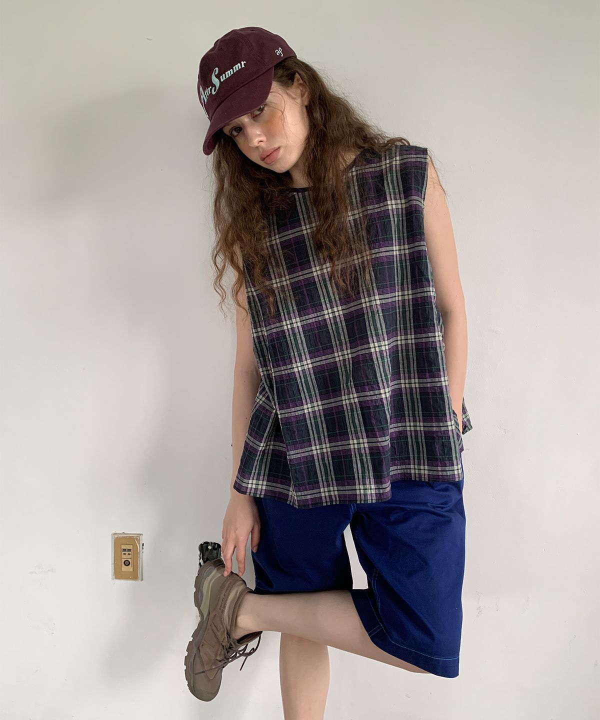 애프터썸머(AFTERSUMMER) Check Sleeveless Blouse