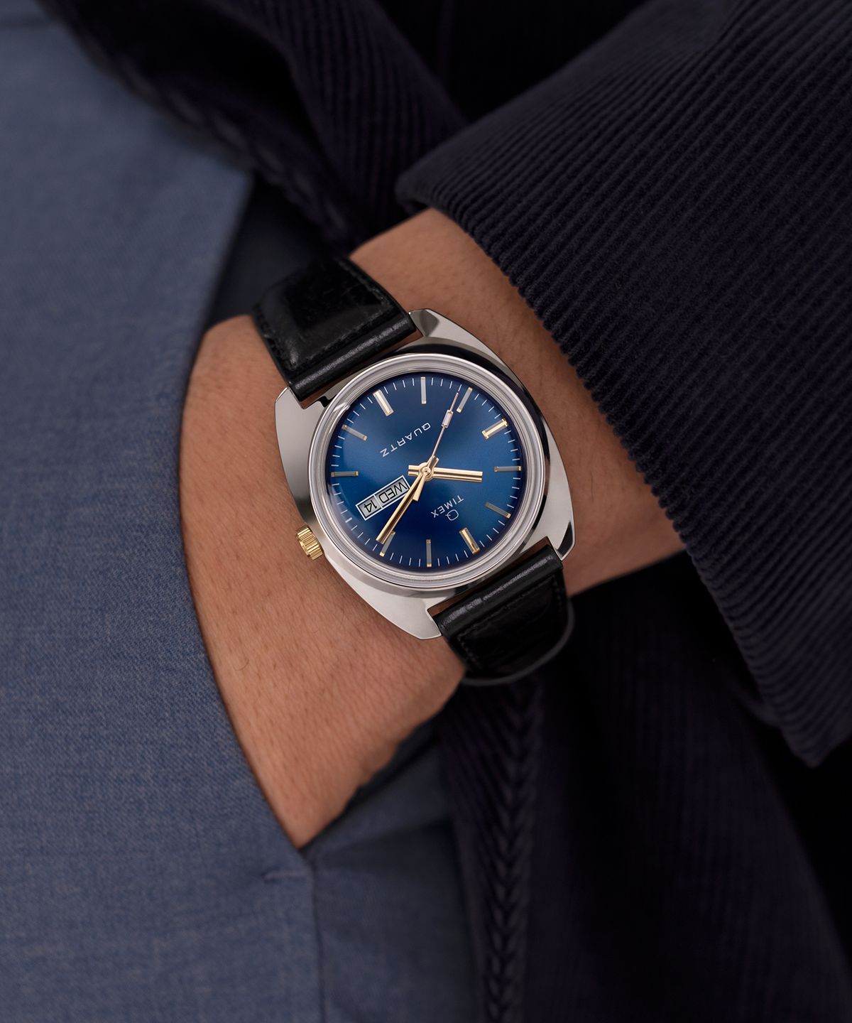 타이맥스(TIMEX) Q TIMEX 1978 데이데이트 리이슈 손목시계 37.5mm