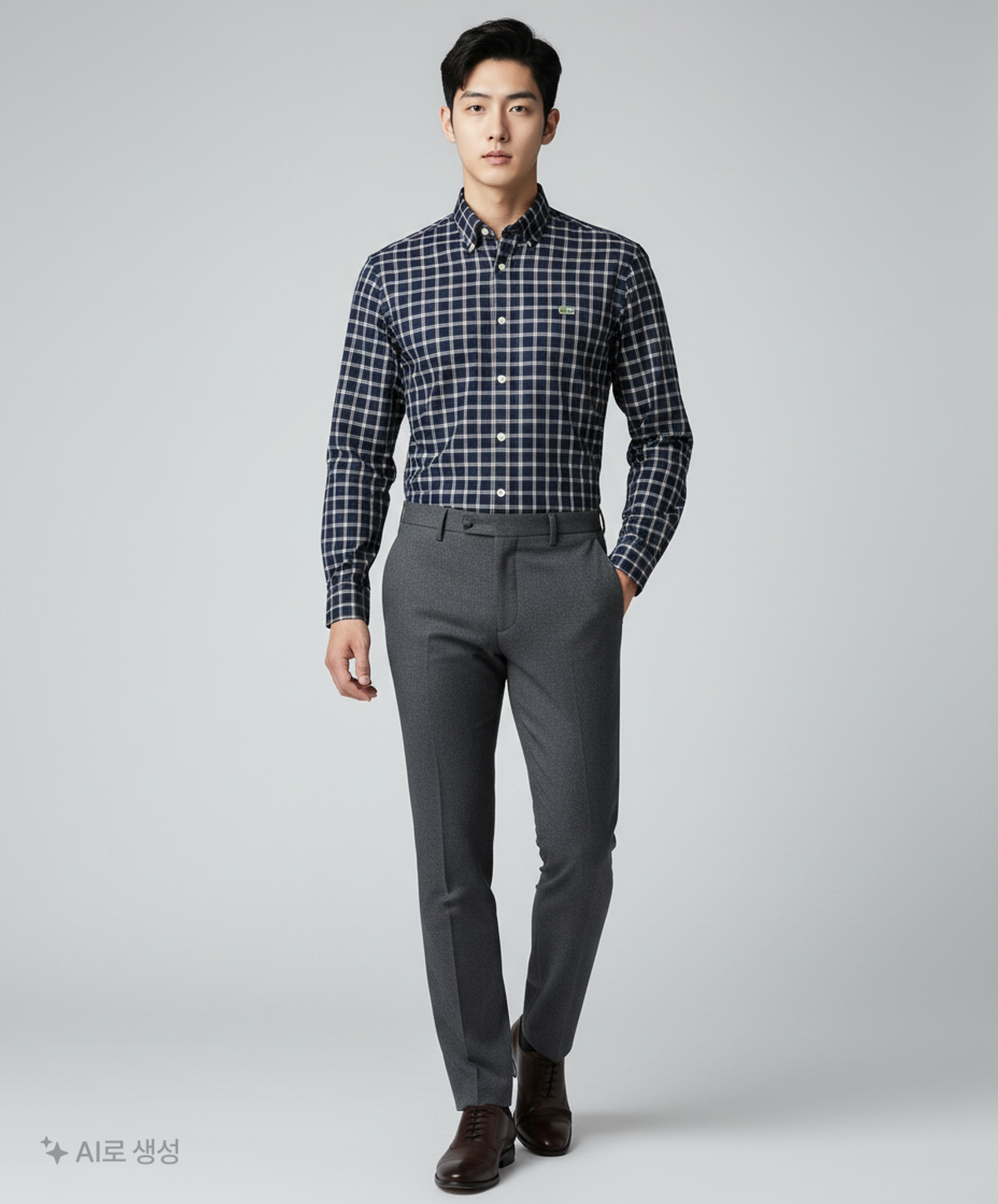 라코스테(LACOSTE) 남성 그리드 체크 셔츠 CH852E-20C_70V 40