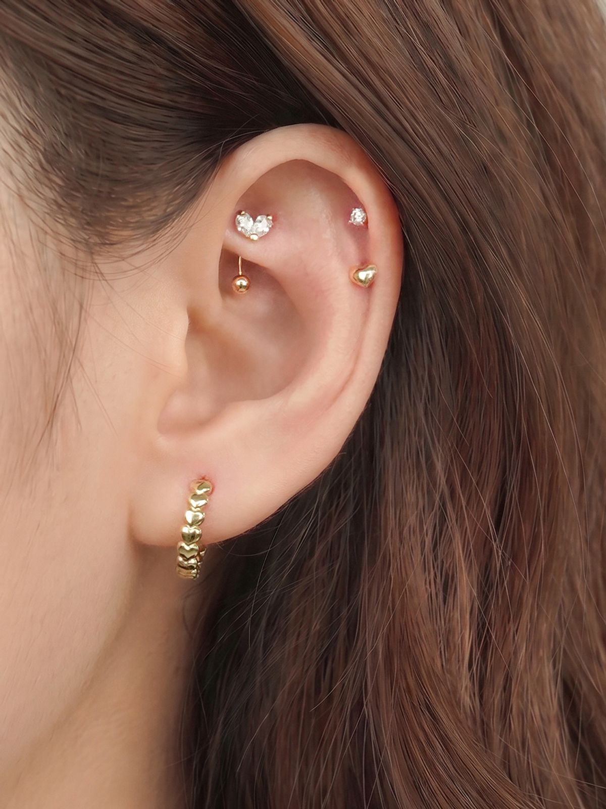 미니멀피어싱(MINIMALPIERCING) 14K 데일리 골드 룩 피어싱 귀걸이 10종 모음전