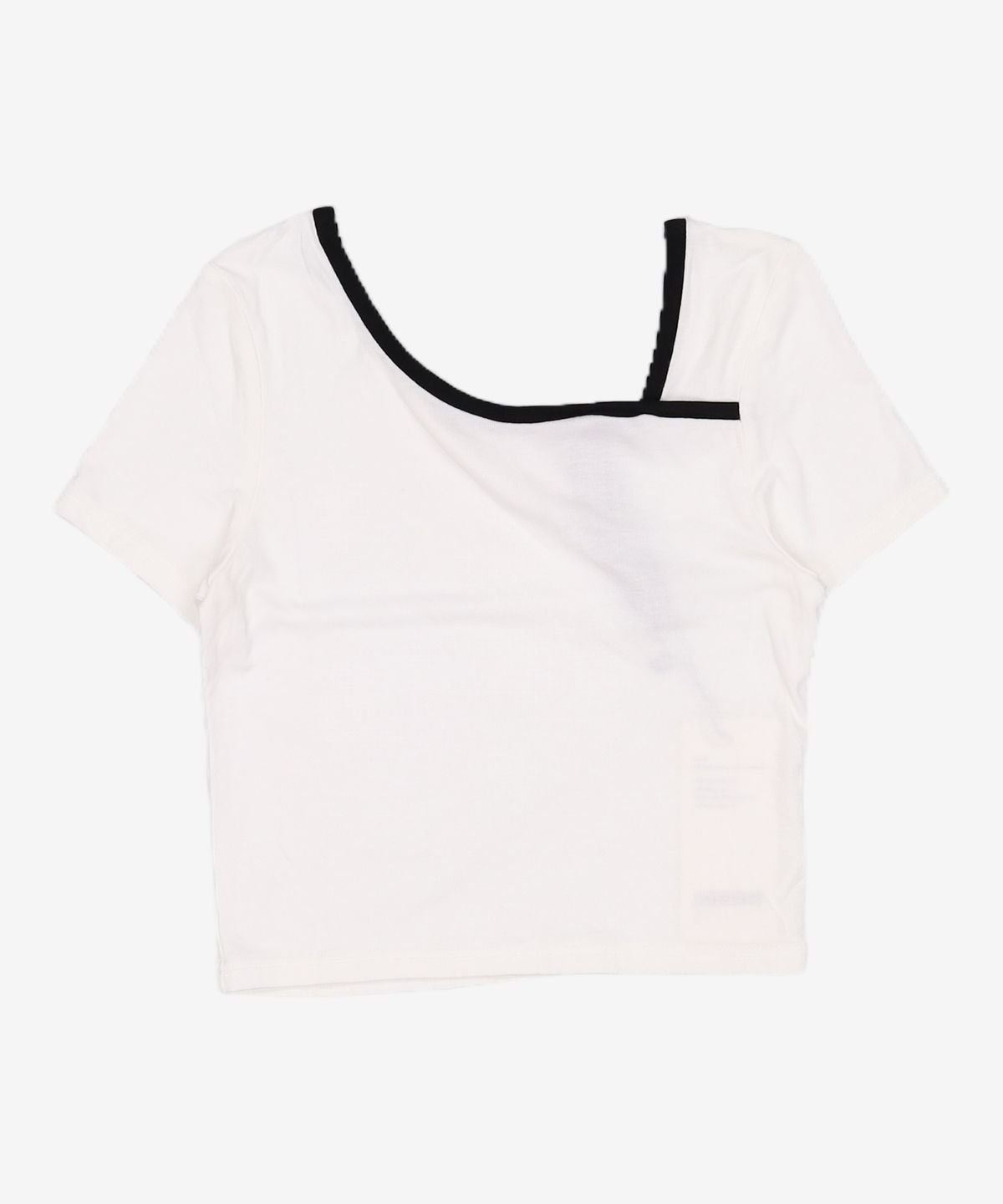 미쏘(MIXXO) 컷아웃 배색 반팔티셔츠_MIWHWD708A S