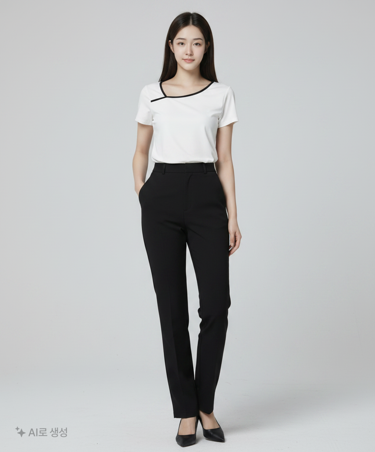미쏘(MIXXO) 컷아웃 배색 반팔티셔츠_MIWHWD708A S