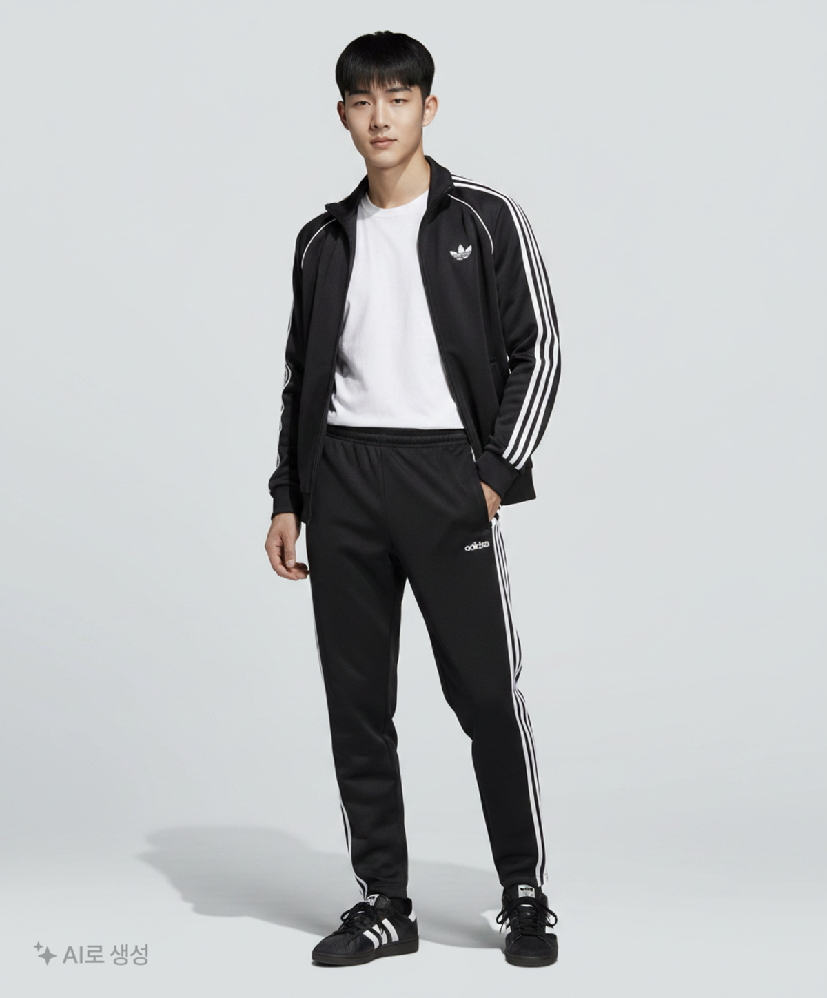 아디다스(ADIDAS) 에센셜 3S 윈드 팬츠 - 블랙:화이트 / DQ3100 S