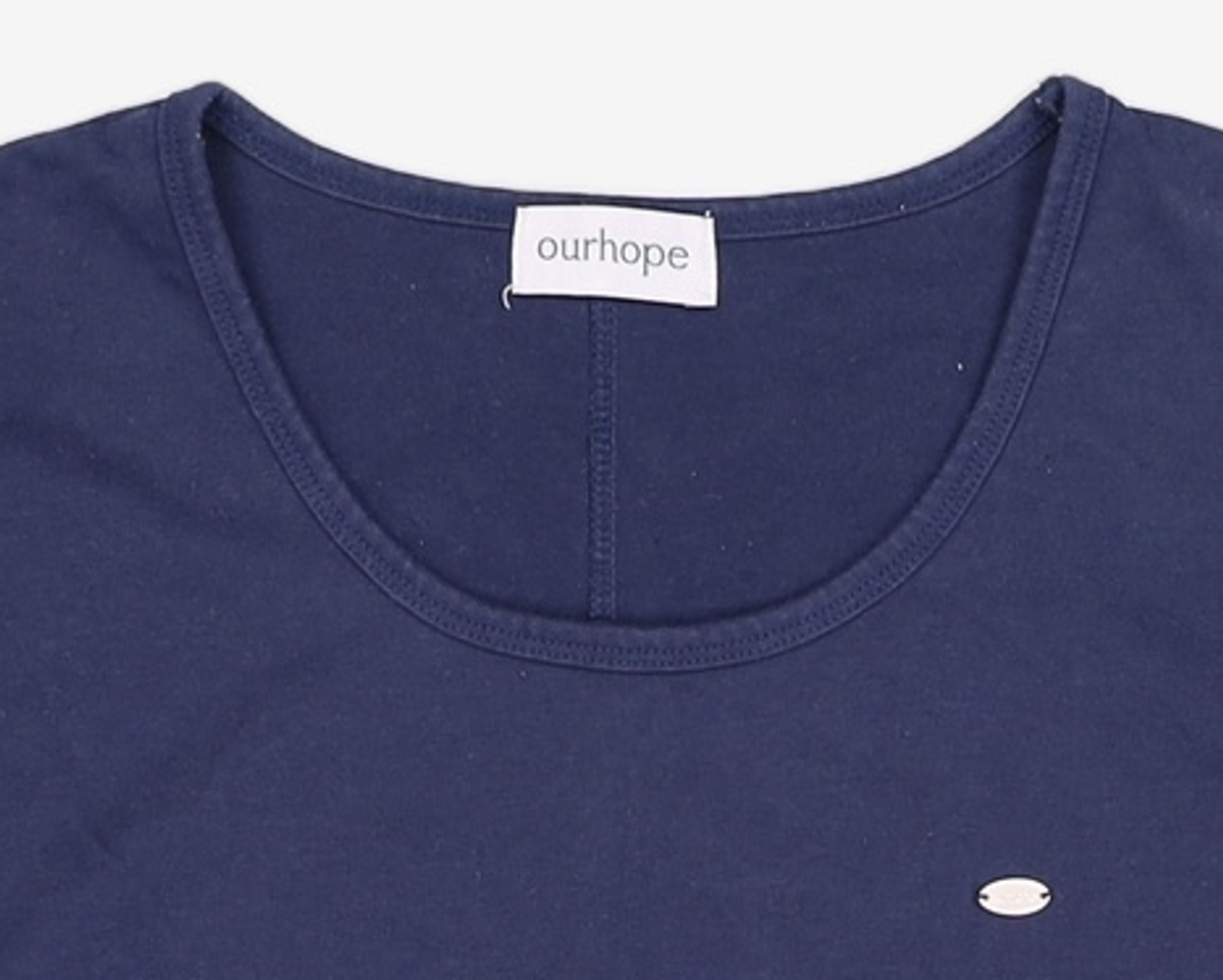 아워호프(OURHOPE) Logo Silky U-neck Sleeve T-shirt - 5color FREE
