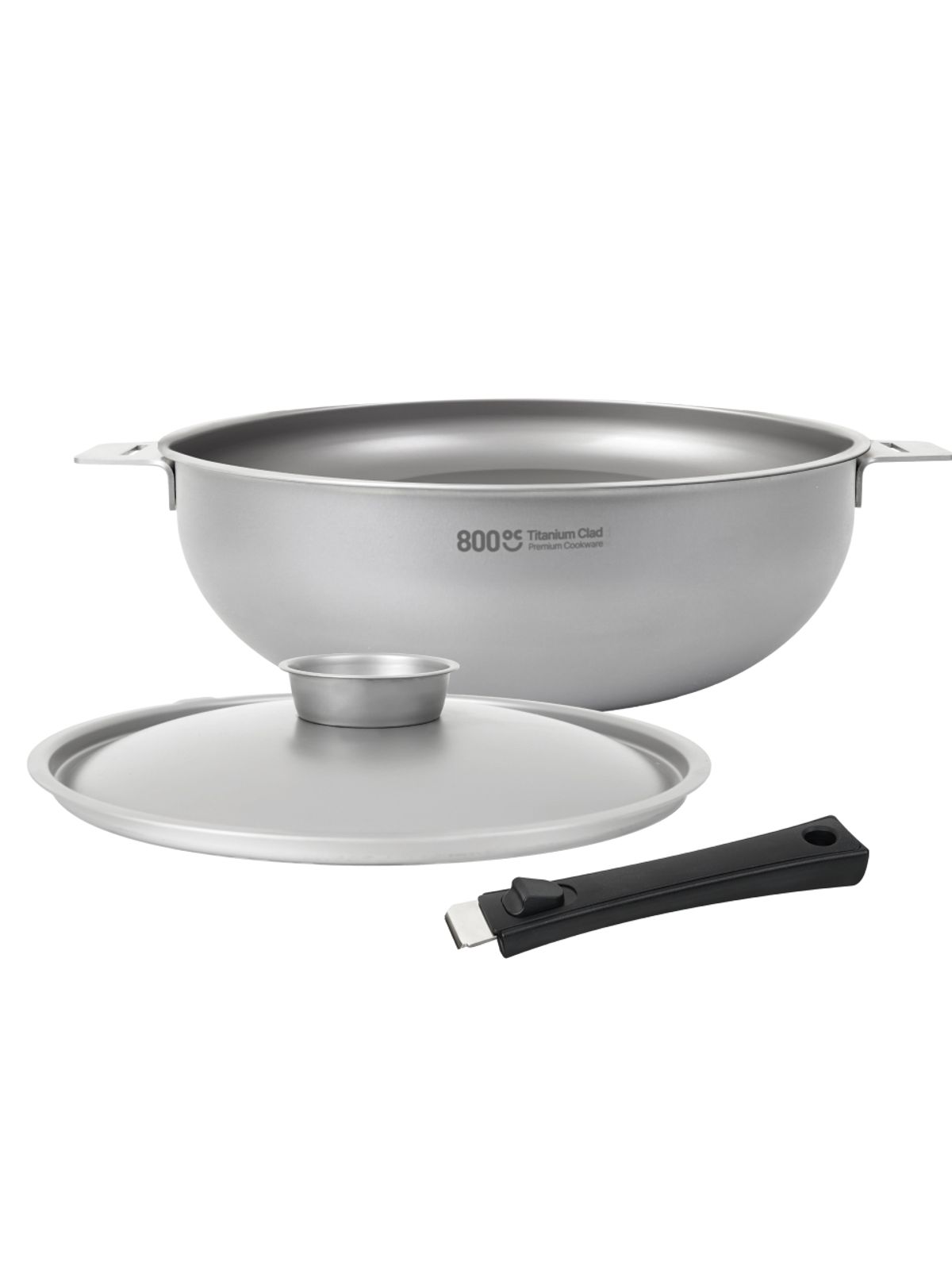 800도씨(800DOSSI) 티타늄 샤브 냄비 IH 전골팬 궁중팬 볶음 웍 24cm