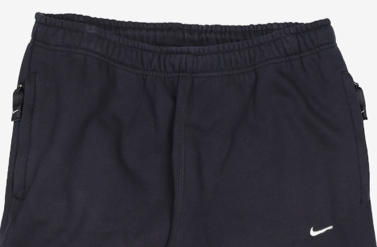 나이키(NIKE) 스포츠웨어 스우시 오픈 헴 플리스 팬츠 M - 블랙:화이트 / FN3343-010 XXL