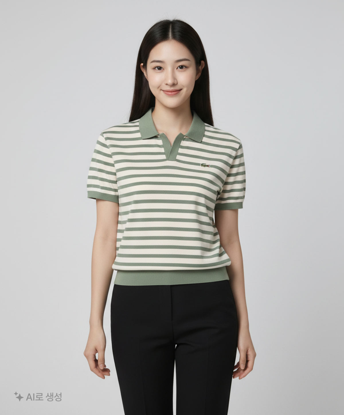 라코스테(LACOSTE) 남성 오픈카라 스트라이프 폴로 [모스그린] 5