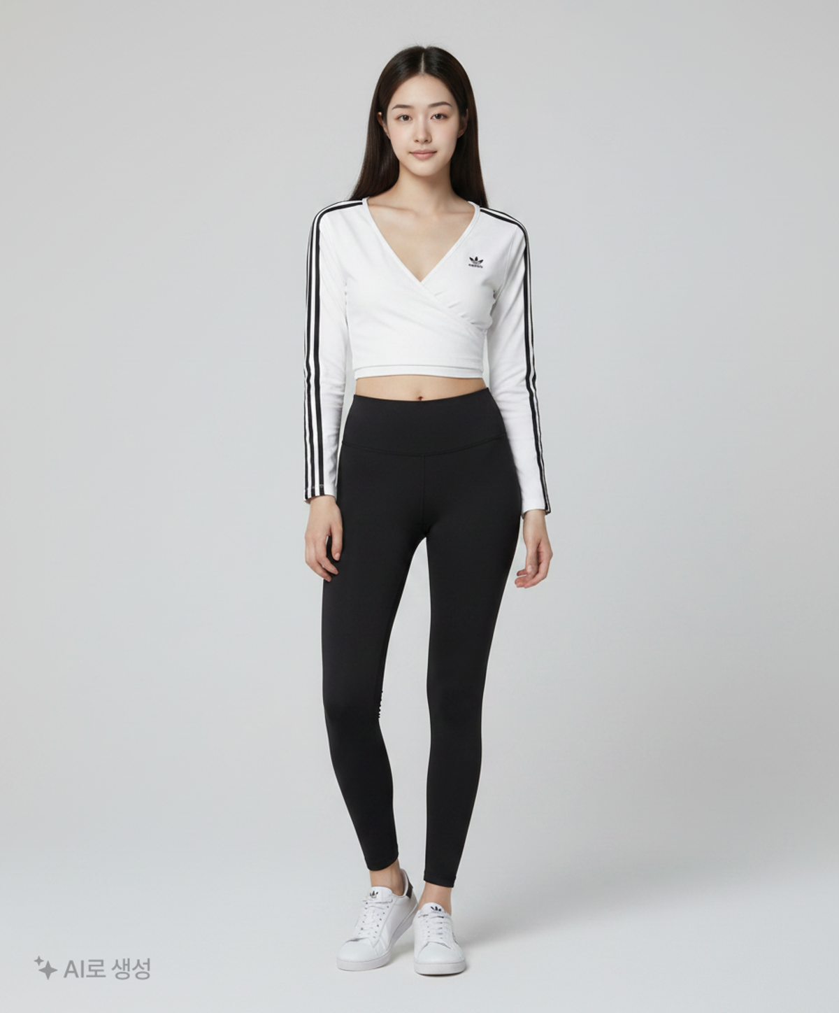아디다스(ADIDAS) 클래식 크롭 티 - 화이트 / HC2030 S