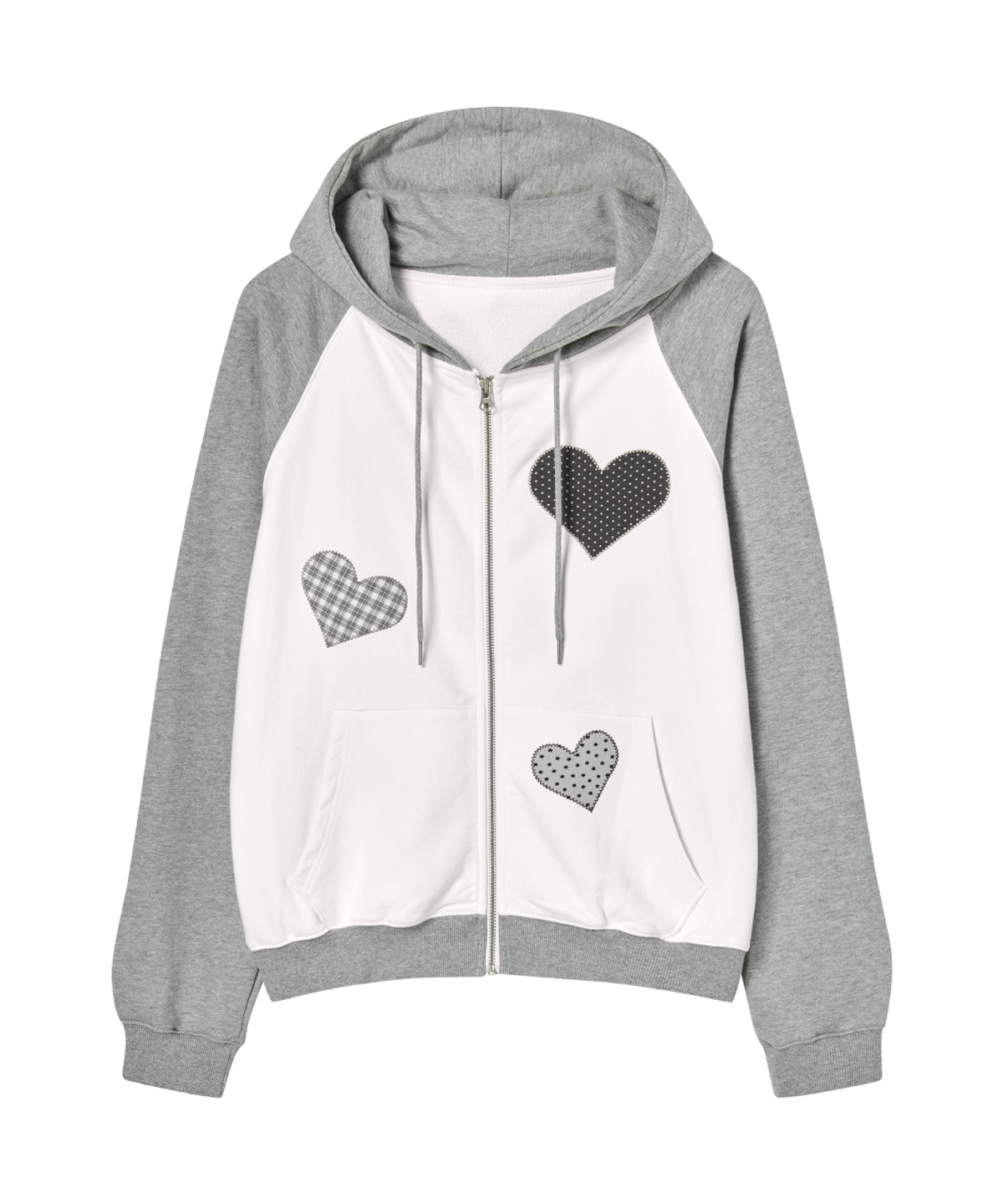 로긴 앤 로지(ROGIN N ROSIE) Divided Heart Patch Hood Zip Up Gray