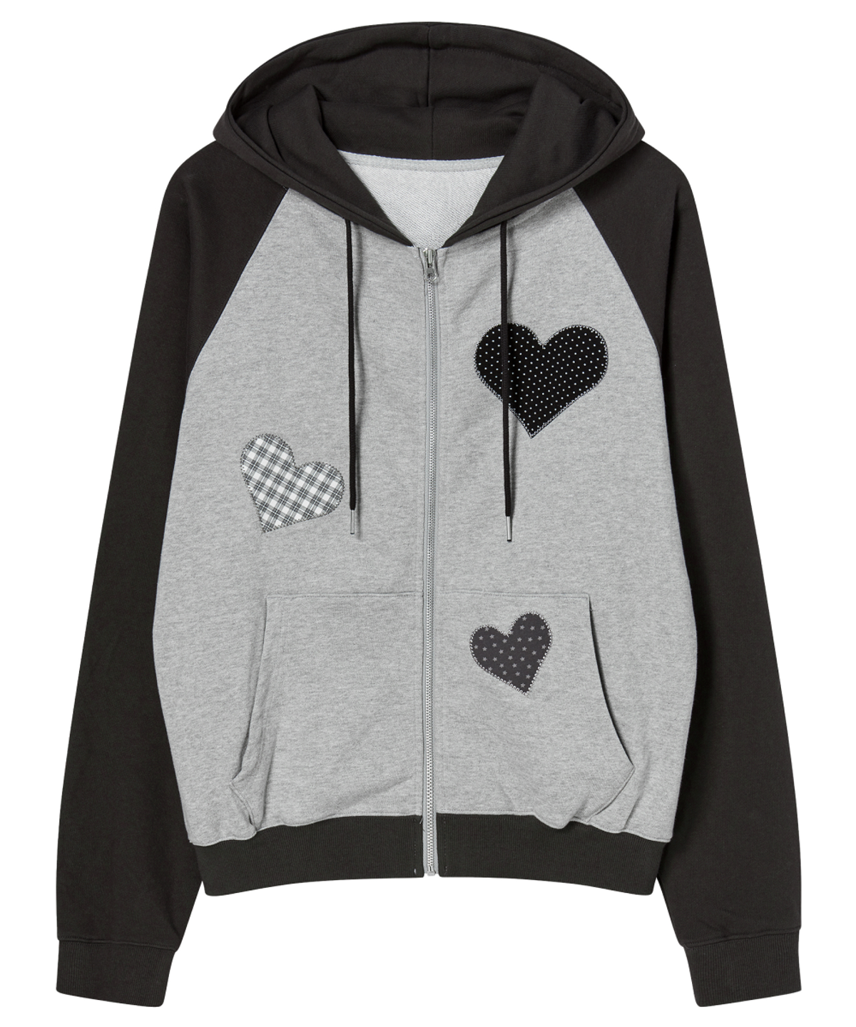 로긴 앤 로지(ROGIN N ROSIE) Divided Heart Patch Hood Zip Up Charcoal
