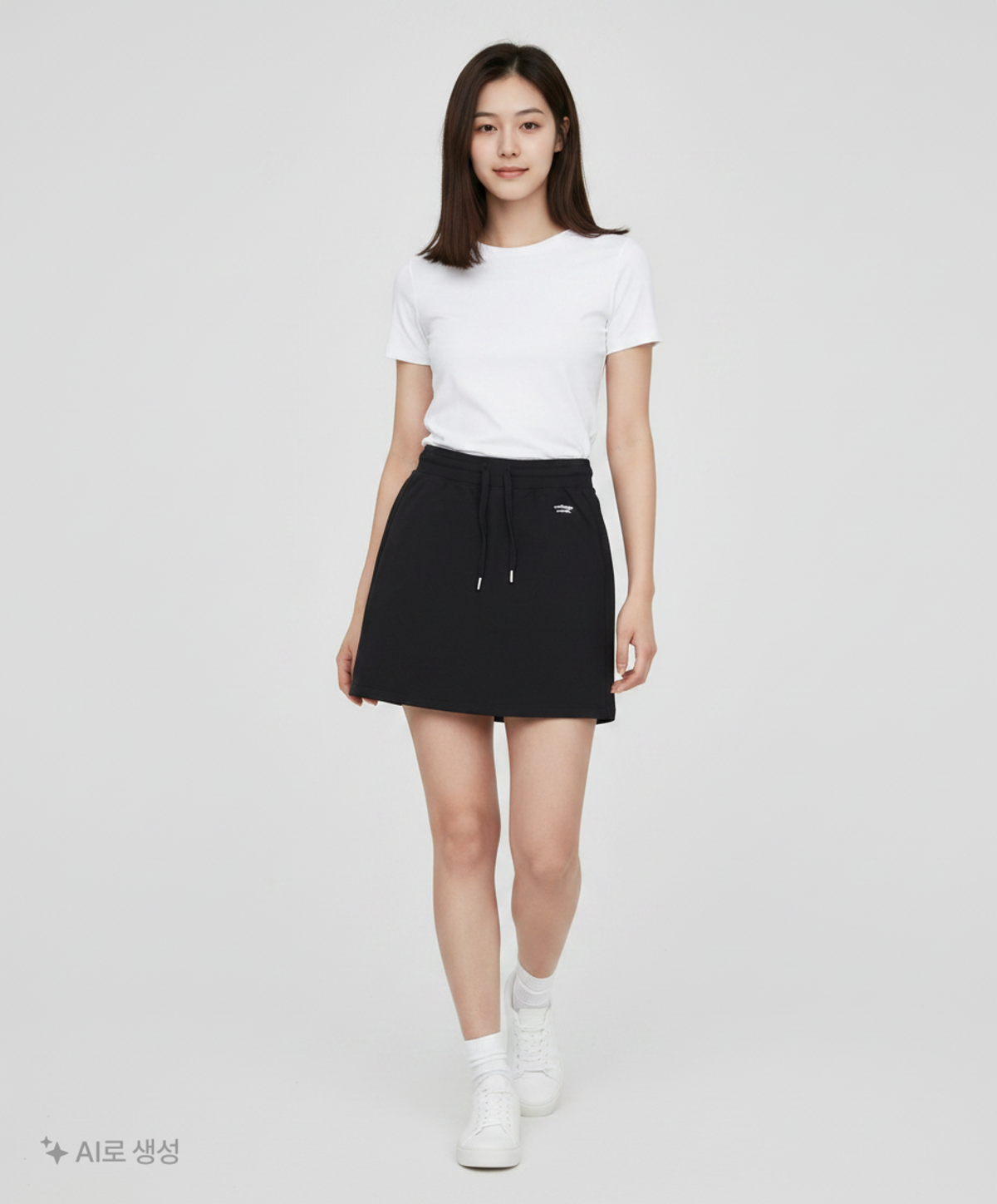 멜란지 마스터(MELANGE MASTER) 우먼즈 스웨트 미니 스커트 [블랙] S