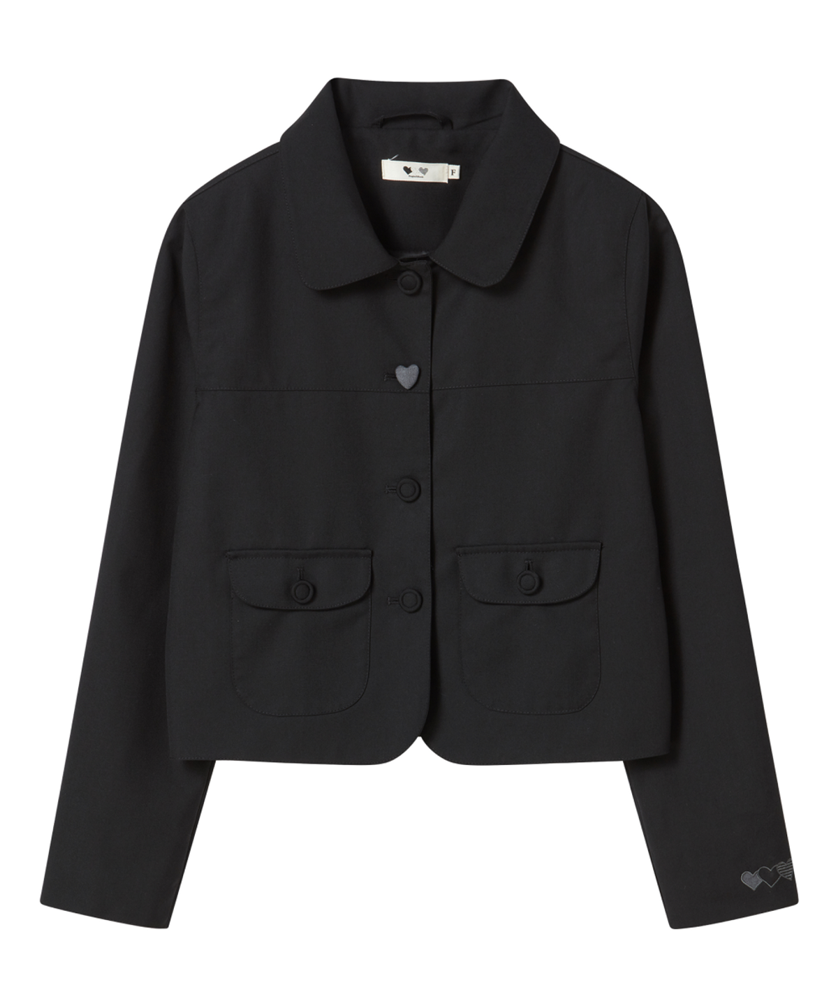 로긴 앤 로지(ROGIN N ROSIE) Heart Button Point Blazer Jacket Black