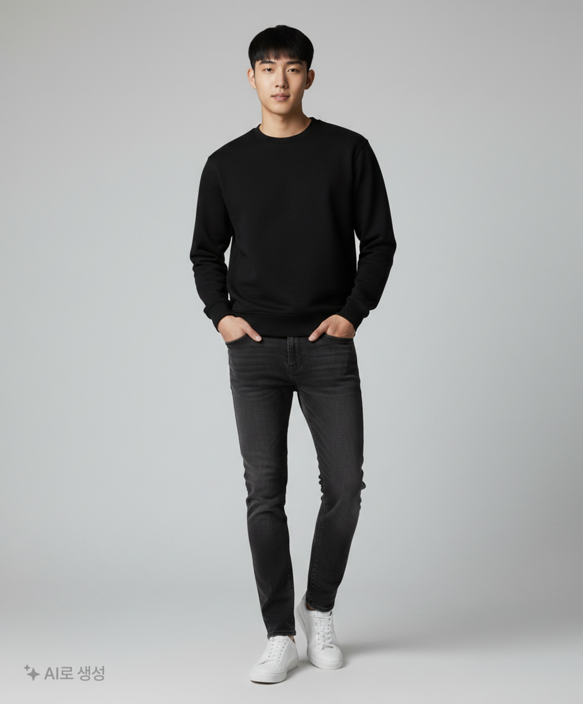 무신사 스탠다드(MUSINSA STANDARD) 오버사이즈 스웨트셔츠 [블랙] XL