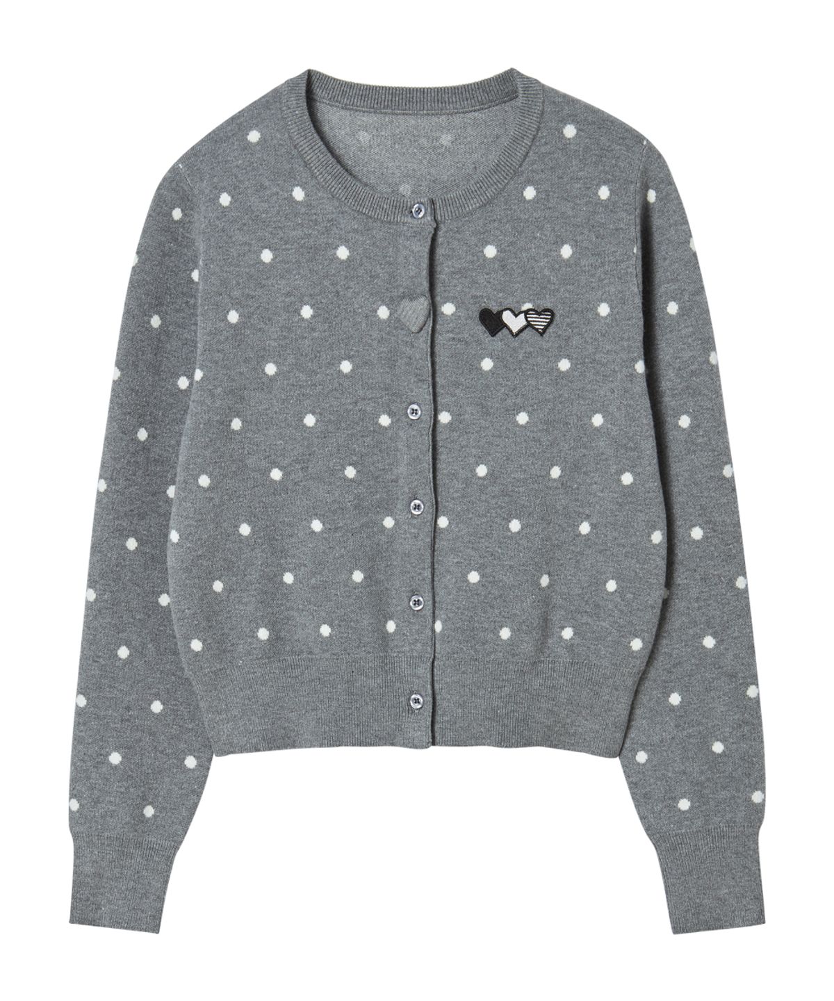 로긴 앤 로지(ROGIN N ROSIE) Heart Button Point Cardigan Charcoal