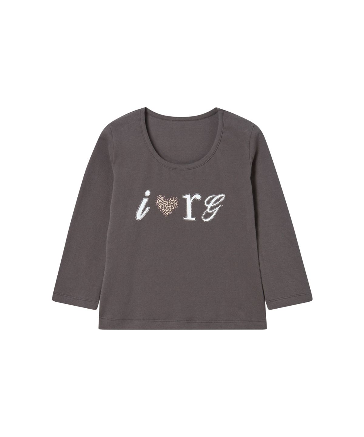 로긴 앤 로지(ROGIN N ROSIE) I Luv RnR Leopard Point Long Sleeve Fog Charcoal