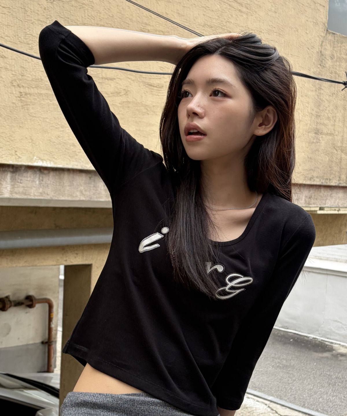 로긴 앤 로지(ROGIN N ROSIE) I Luv RnR Leopard Point Long Sleeve Black