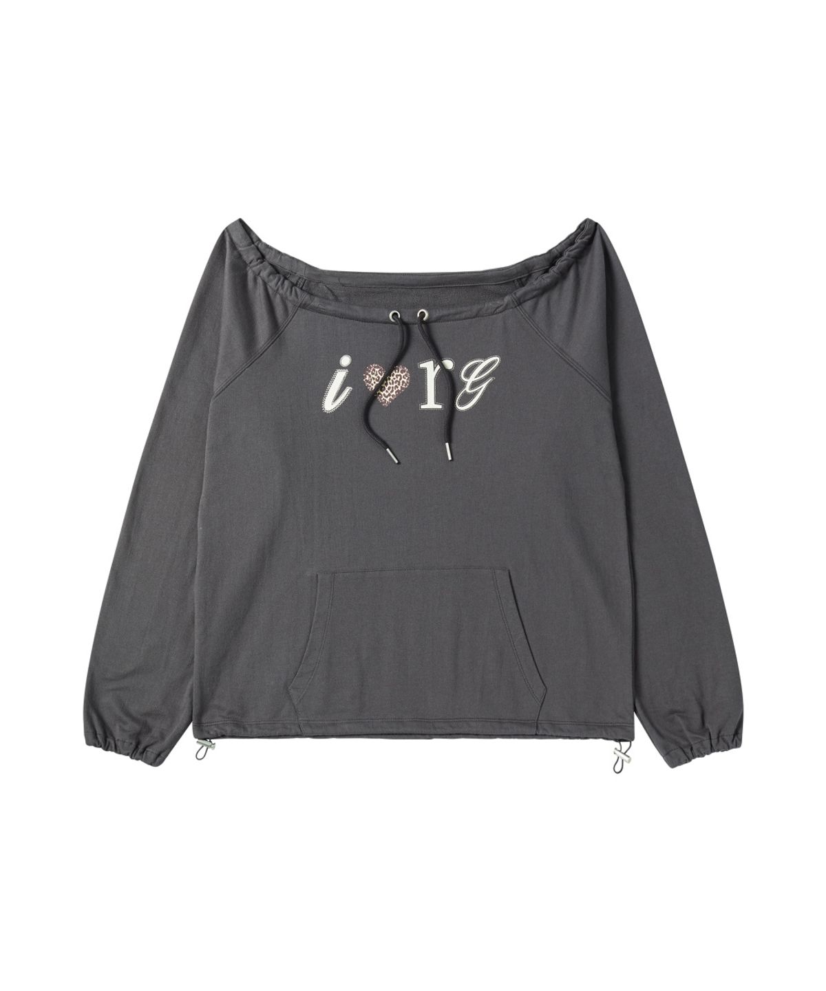 로긴 앤 로지(ROGIN N ROSIE) I Luv RnR Leopard String Point Long Sleeve Charcoal