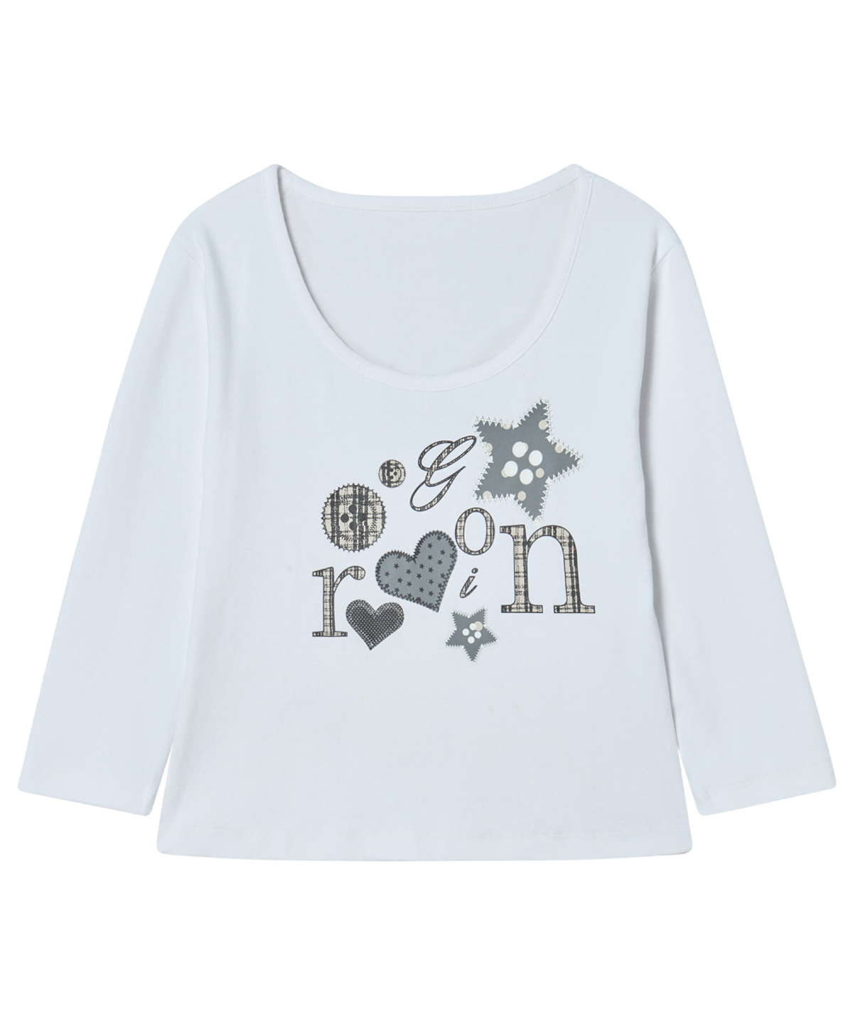 로긴 앤 로지(ROGIN N ROSIE) Mixed Motif Printed RnR Long Sleeve White