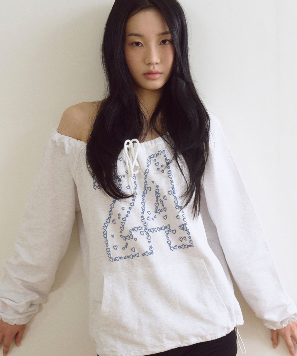 로긴 앤 로지(ROGIN N ROSIE) Heart Number String Long Sleeve Gray