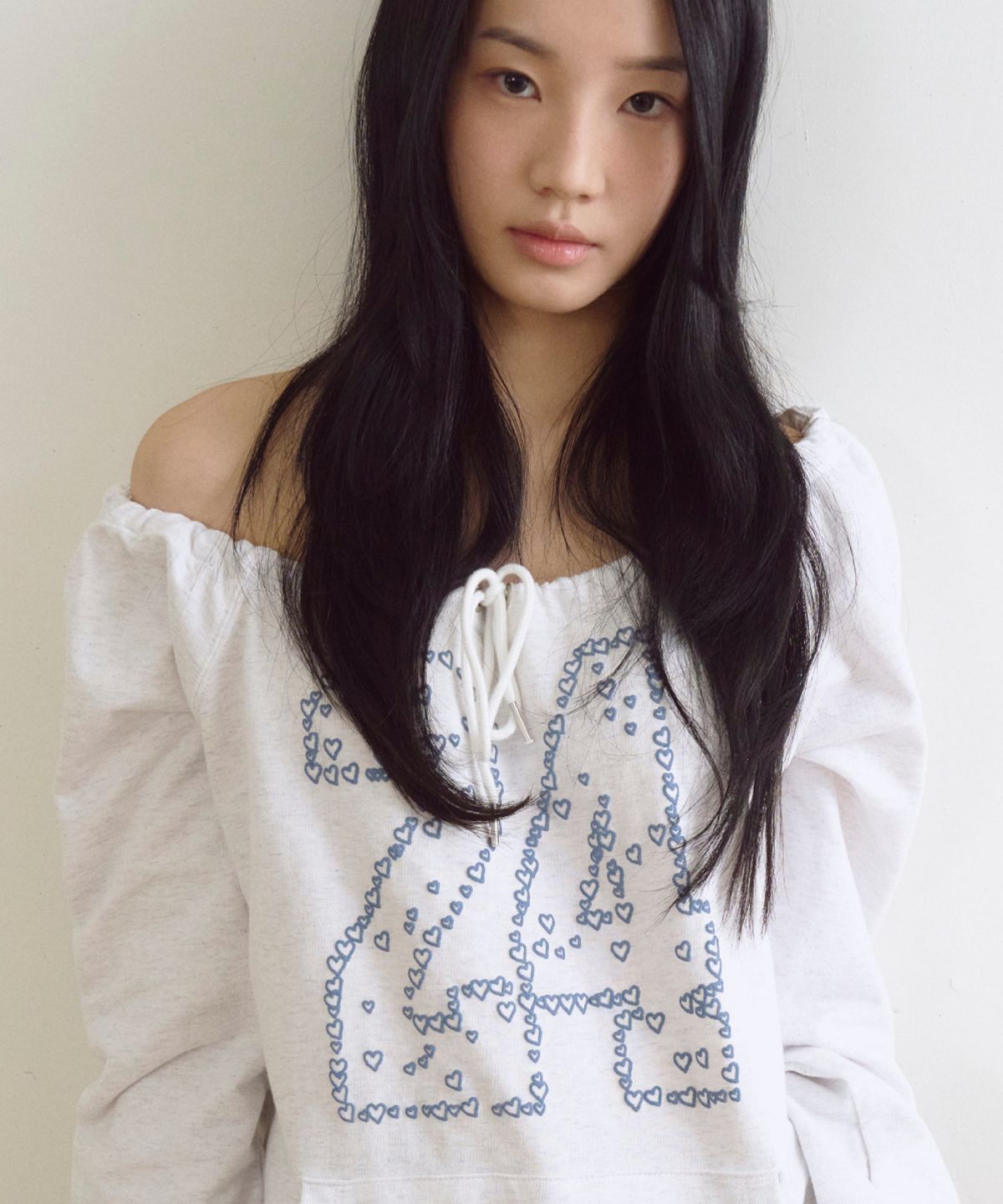 로긴 앤 로지(ROGIN N ROSIE) Heart Number String Long Sleeve Gray