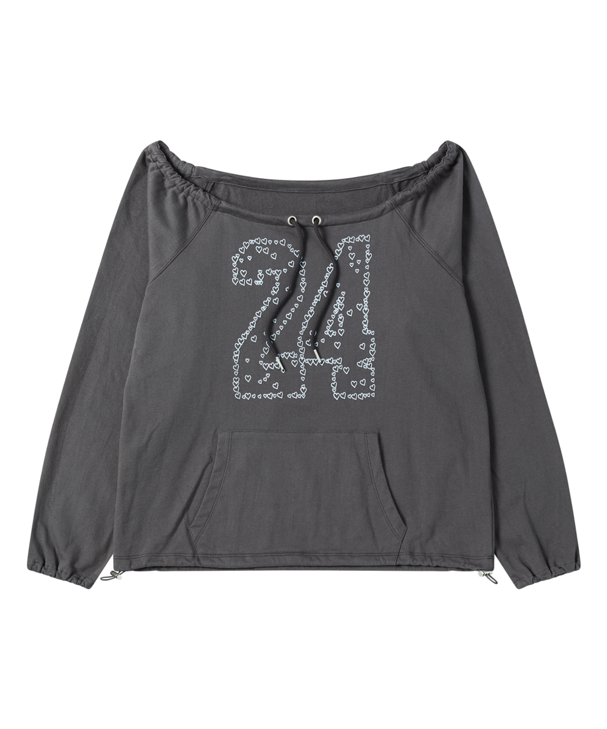 로긴 앤 로지(ROGIN N ROSIE) Heart Number String Long Sleeve Charcoal