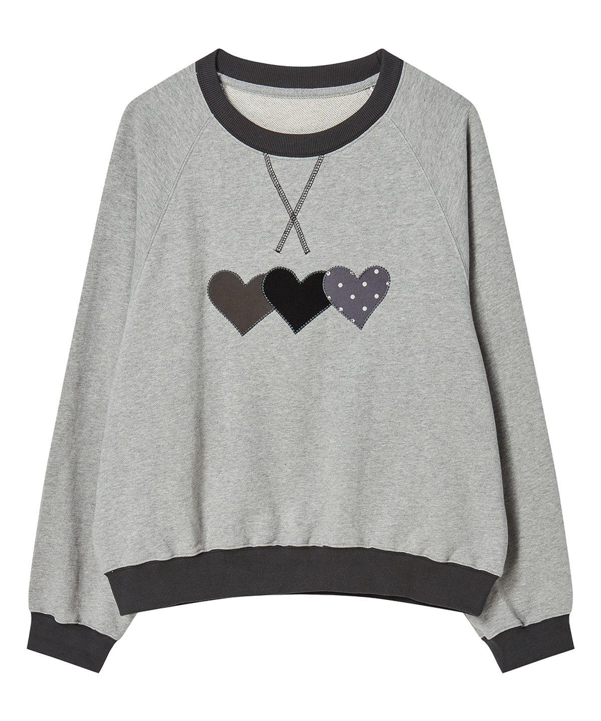 로긴 앤 로지(ROGIN N ROSIE) Heart Patch Sweatshirt Gray Charcoal