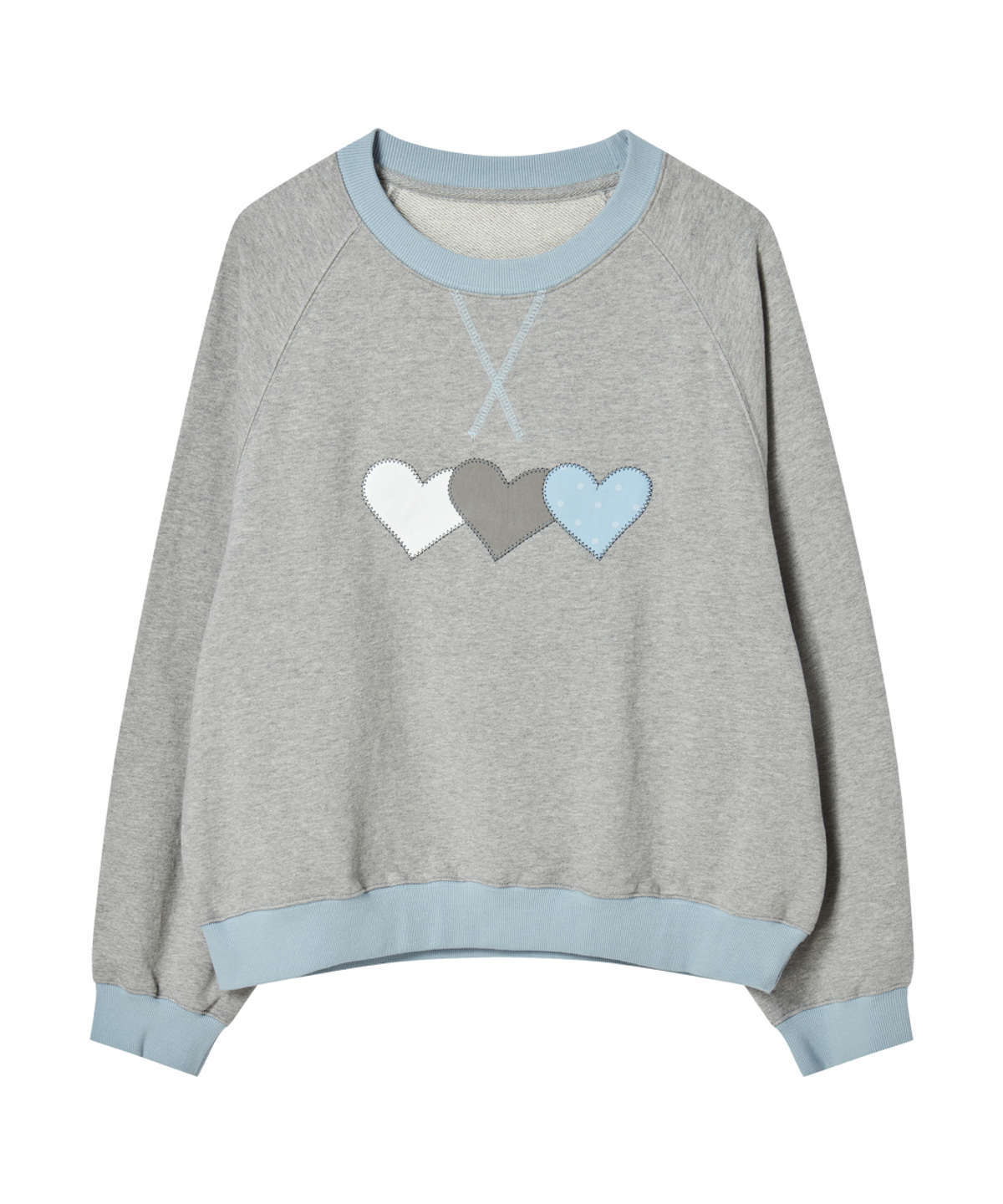 로긴 앤 로지(ROGIN N ROSIE) Heart Patch Sweatshirt Gray Blue