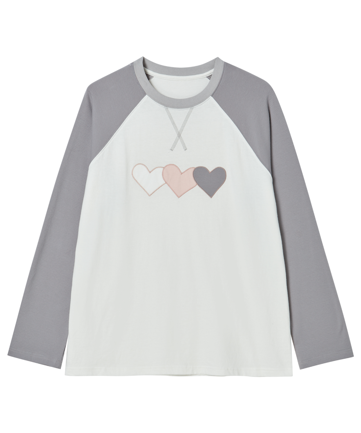로긴 앤 로지(ROGIN N ROSIE) Heart Pointed Stripe Long Sleeve White