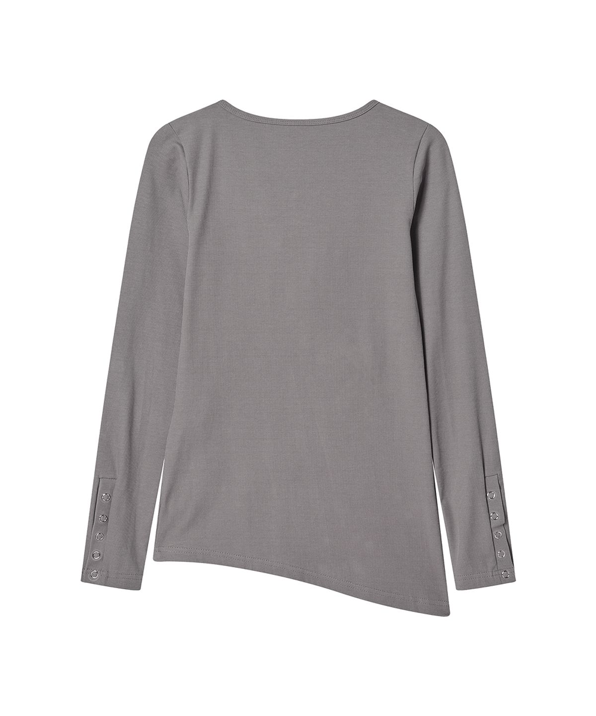 로긴 앤 로지(ROGIN N ROSIE) Side Button Detailed Slim-Fit Long Sleeve Light gray