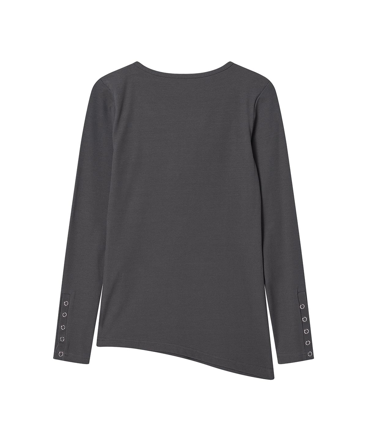 로긴 앤 로지(ROGIN N ROSIE) Side Button Detailed Slim-Fit Long Sleeve Dark gray