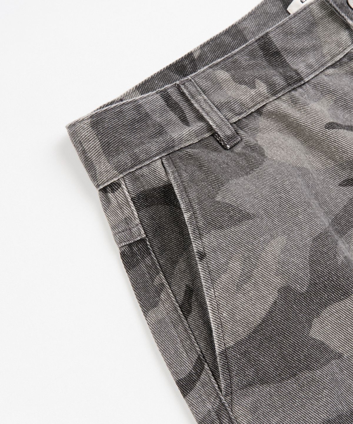 엑스컨테이너(EXCONTAINER) 카모 파라슈트 버뮤다 팬츠 (GREY CAMO)