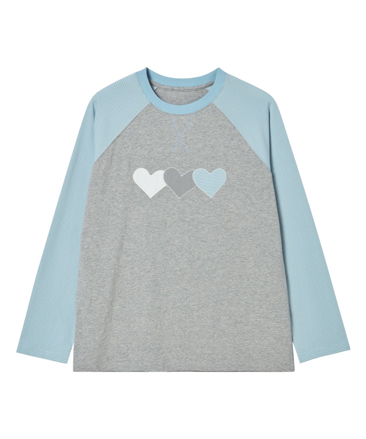 로긴 앤 로지(ROGIN N ROSIE) Heart Pointed Stripe Long Sleeve Gray