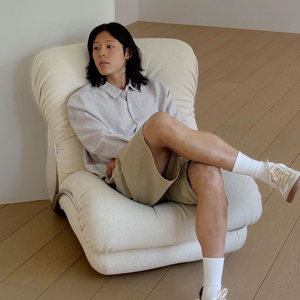 바이모노(BYMONO) [빅사이즈 M-8XL] 쏙쏙셔츠 린넨 자동넣입 긴팔 셔츠
