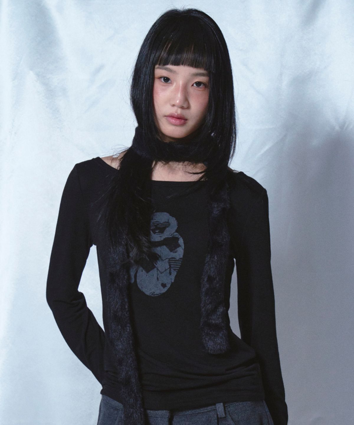 로긴 앤 로지(ROGIN N ROSIE) Small Girl Printed Long Sleeve Black