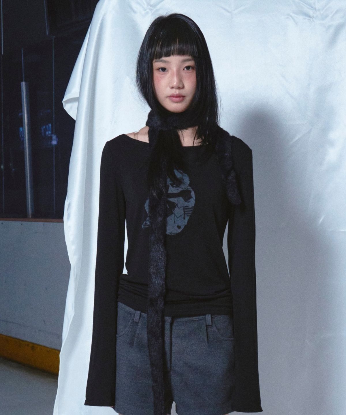 로긴 앤 로지(ROGIN N ROSIE) Small Girl Printed Long Sleeve Black