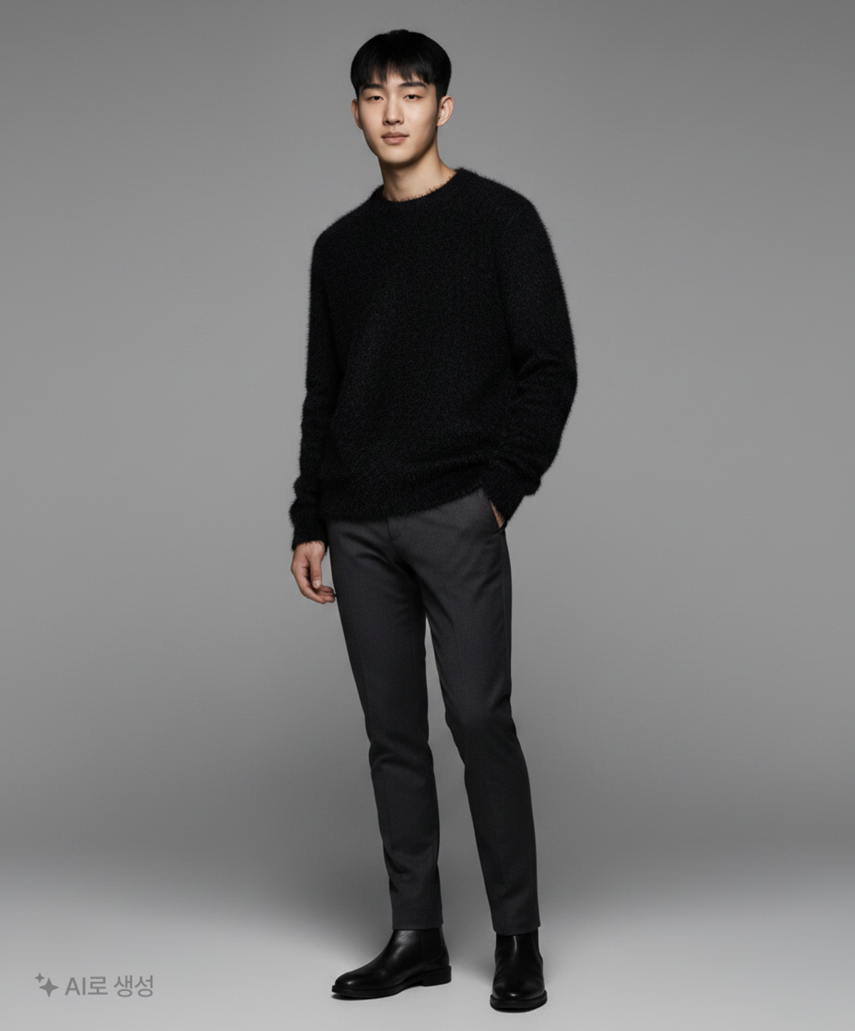노매뉴얼(NOMANUAL) (시그니처종료)CROPPED HAIRY KNIT - 5 COLOR 100