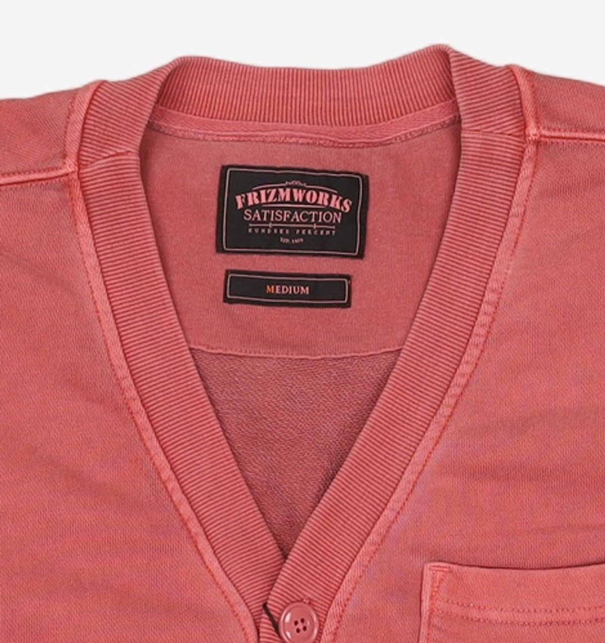 프리즘웍스(FRIZMWORKS) PIGMENT DYEING HEAVYWEIGHT CARDIGAN _ PINK M