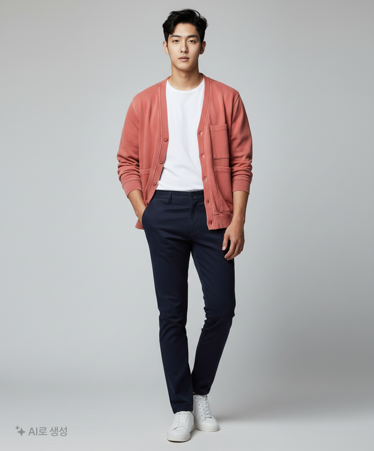 프리즘웍스(FRIZMWORKS) PIGMENT DYEING HEAVYWEIGHT CARDIGAN _ PINK M