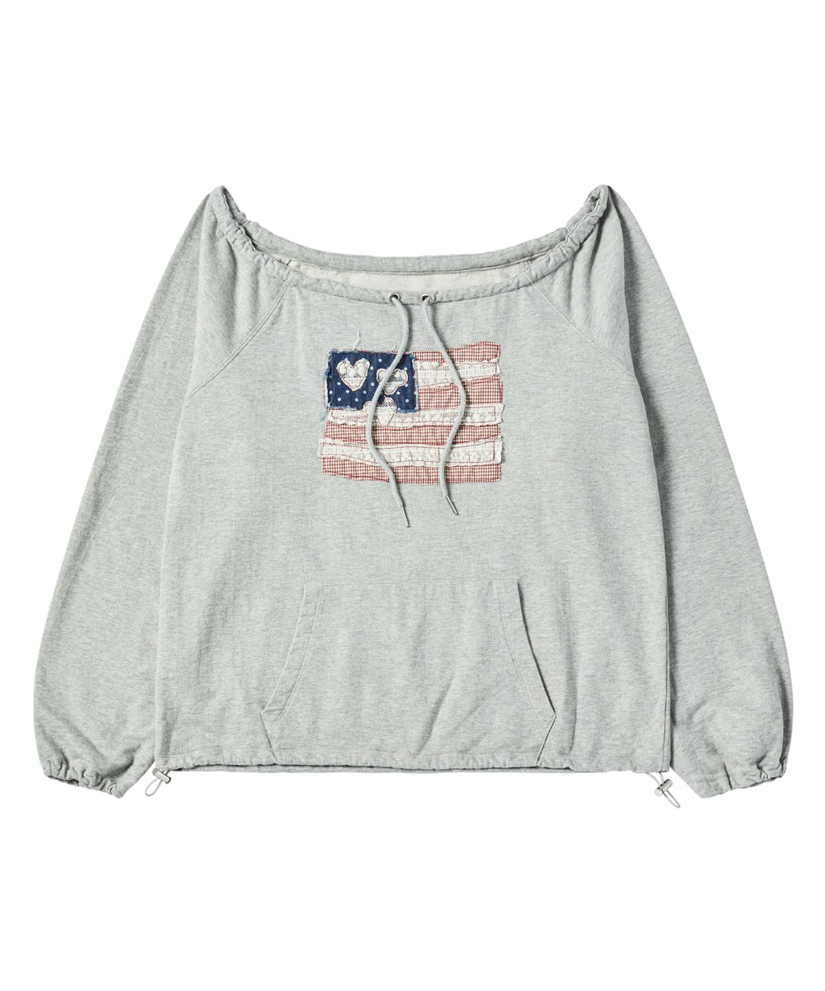 로긴 앤 로지(ROGIN N ROSIE) USA Banner String long Sleeve Gray