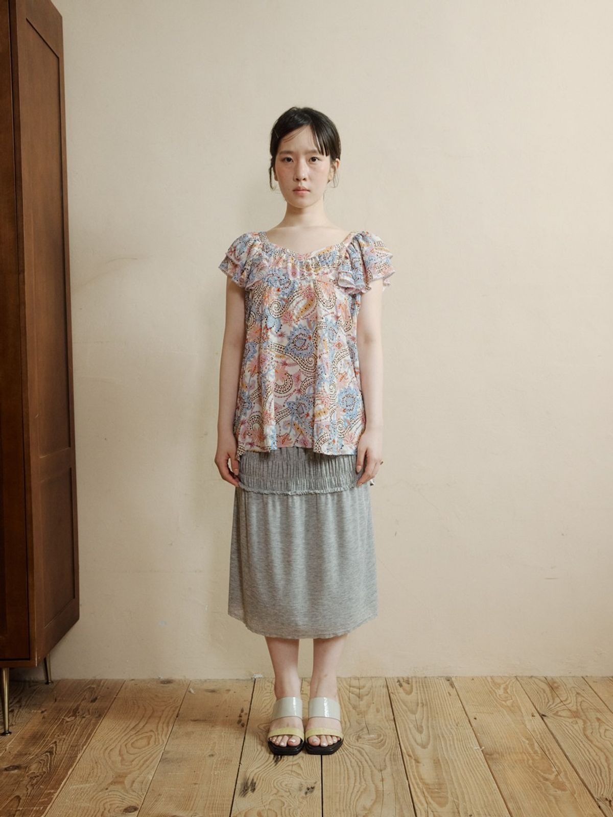 콜로신스(COLOCYNTH) Popo Midi Skirt Melange