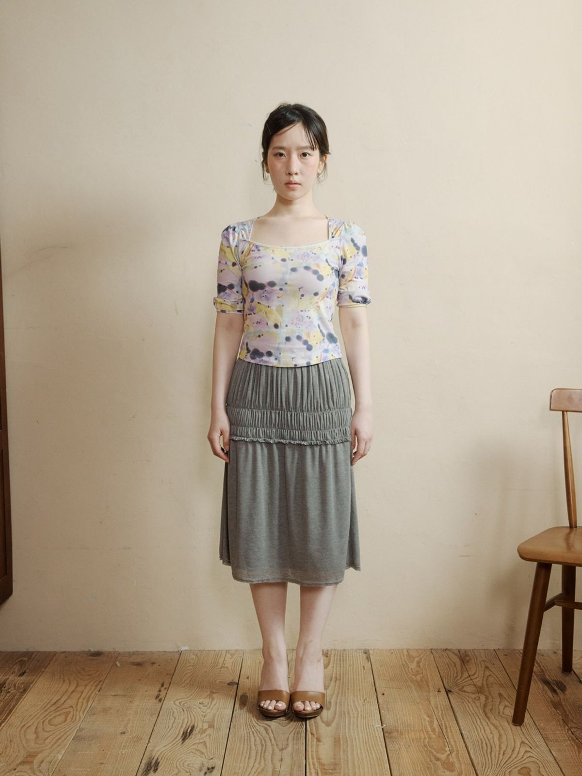 콜로신스(COLOCYNTH) Popo Midi Skirt Charcoal