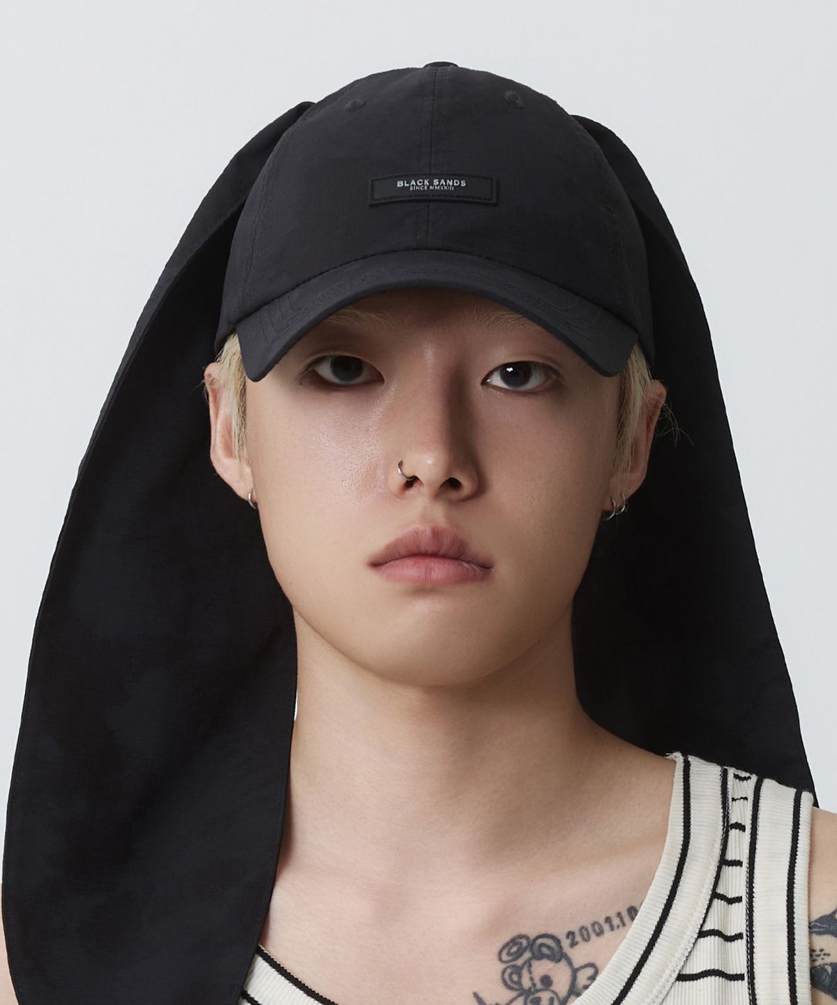 블랙샌즈(BLACK SANDS) 페이디드 립스탑 롱 두니빗 볼캡 (2 colors)